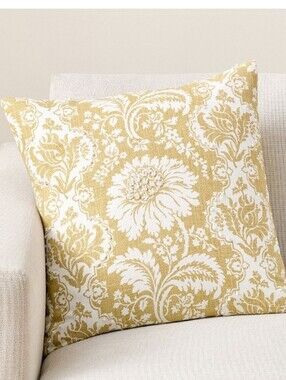 Pottery Barn X Kravet Solaria Damask Pillow Cover In Yellow And White 20x20